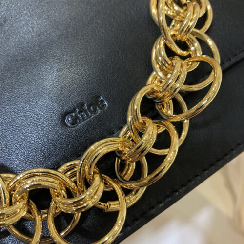 High Quality Luxury Chloe Drew Bijou Leather Clutch Bag Black product detail