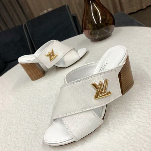 High Quality Luxury Louis Vuitton Heels Slippers White product detail