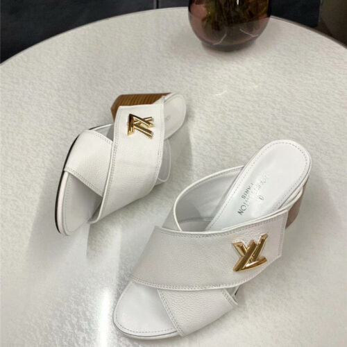 High Quality Luxury Louis Vuitton Heels Slippers White product detail