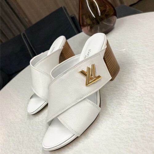 High Quality Luxury Louis Vuitton Heels Slippers White product detail