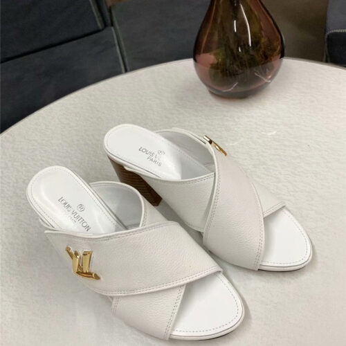 High Quality Luxury Louis Vuitton Heels Slippers White product detail