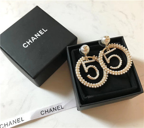 High Quality Luxury Chanel 5 Pearl Earrings alternate view