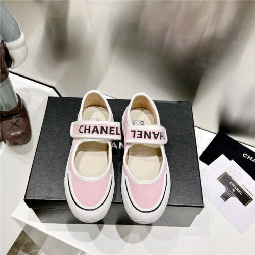 High Quality Luxury Chanel Second-Hand Velcro Platform Canvas Shoes – Style 11398 product detail
