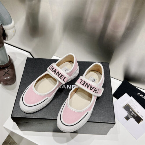 High Quality Luxury Chanel Second-Hand Velcro Platform Canvas Shoes – Style 11398