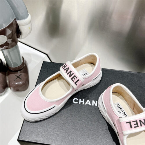 High Quality Luxury Chanel Second-Hand Velcro Platform Canvas Shoes – Style 11398 product detail