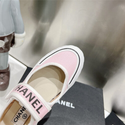 High Quality Luxury Chanel Second-Hand Velcro Platform Canvas Shoes – Style 11398 product detail