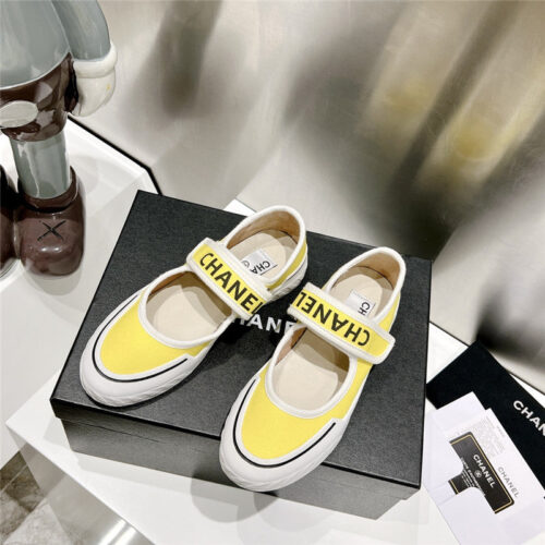 High Quality Luxury Chanel Second-Hand Velcro Platform Canvas Shoes – Style 76934
