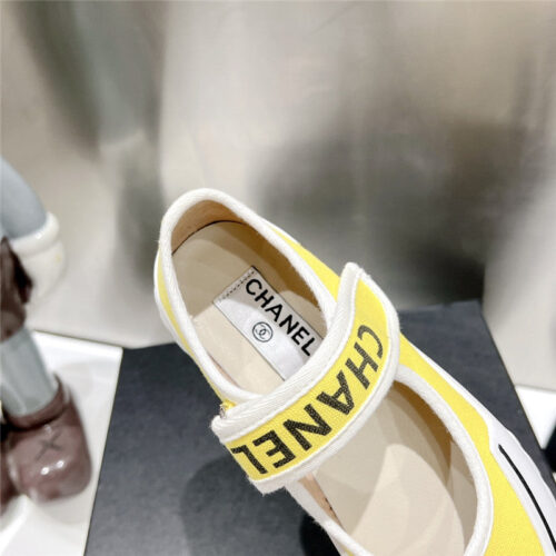 High Quality Luxury Chanel Second-Hand Velcro Platform Canvas Shoes – Style 76934 product detail