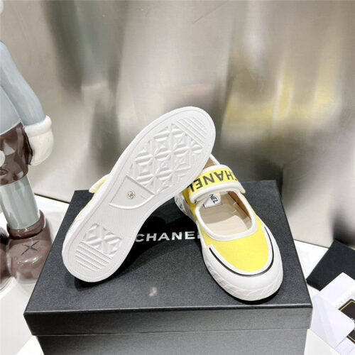 High Quality Luxury Chanel Second-Hand Velcro Platform Canvas Shoes – Style 76934 product detail