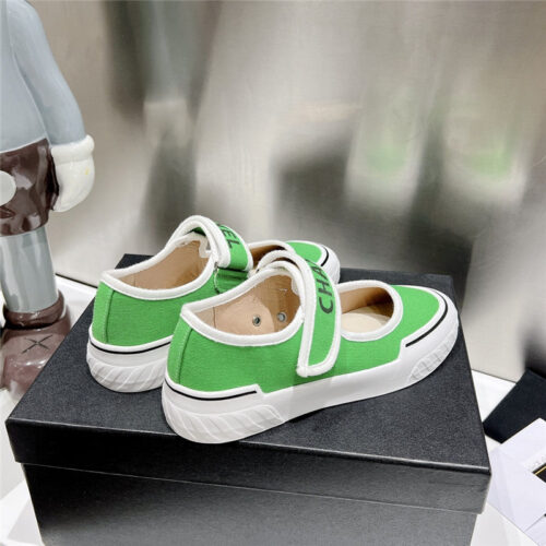 High Quality Luxury Chanel Second-Hand Velcro Platform Canvas Shoes – Style 39078 product detail