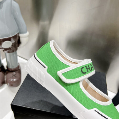High Quality Luxury Chanel Second-Hand Velcro Platform Canvas Shoes – Style 39078 product detail