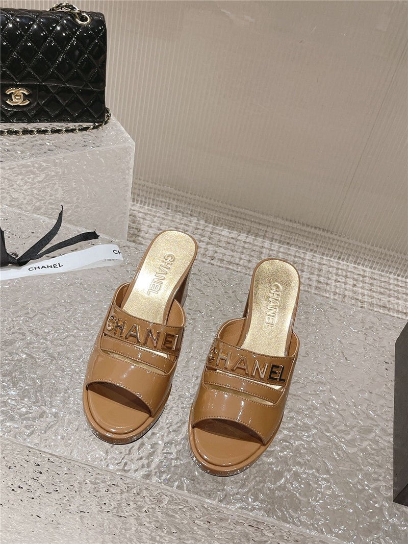 High Quality Luxury Chanel Platform High Heel Slippers – Style 97670 product detail