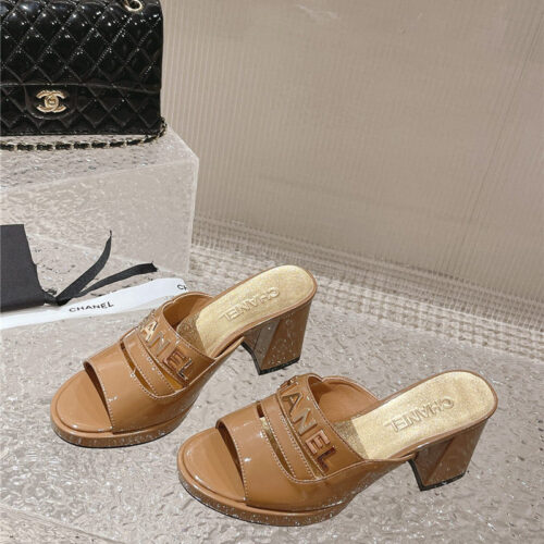 High Quality Luxury Chanel Platform High Heel Slippers – Style 97670