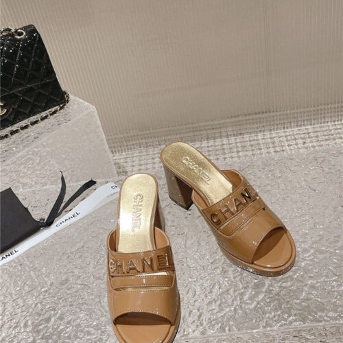 High Quality Luxury Chanel Platform High Heel Slippers – Style 97670 product detail