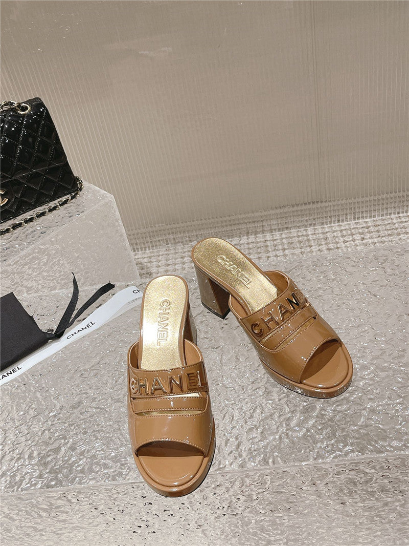 High Quality Luxury Chanel Platform High Heel Slippers – Style 97670 product detail
