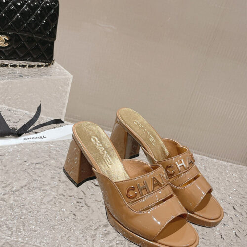 High Quality Luxury Chanel Platform High Heel Slippers – Style 97670 product detail
