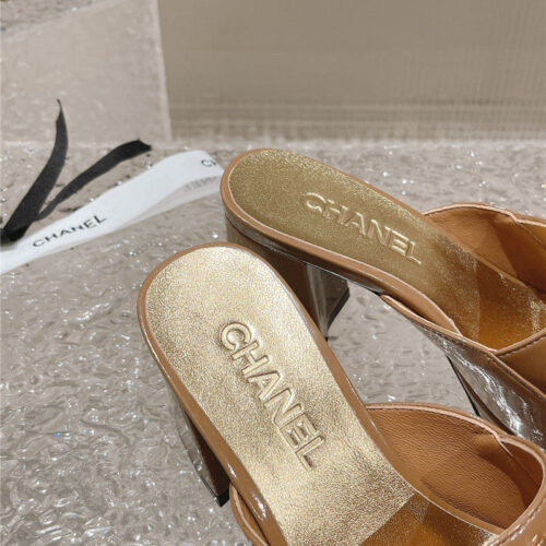 High Quality Luxury Chanel Platform High Heel Slippers – Style 97670 product detail