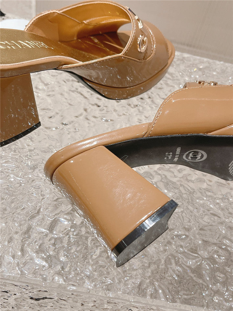 High Quality Luxury Chanel Platform High Heel Slippers – Style 97670 product detail