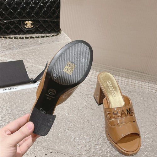 High Quality Luxury Chanel Platform High Heel Slippers – Style 97670 product detail