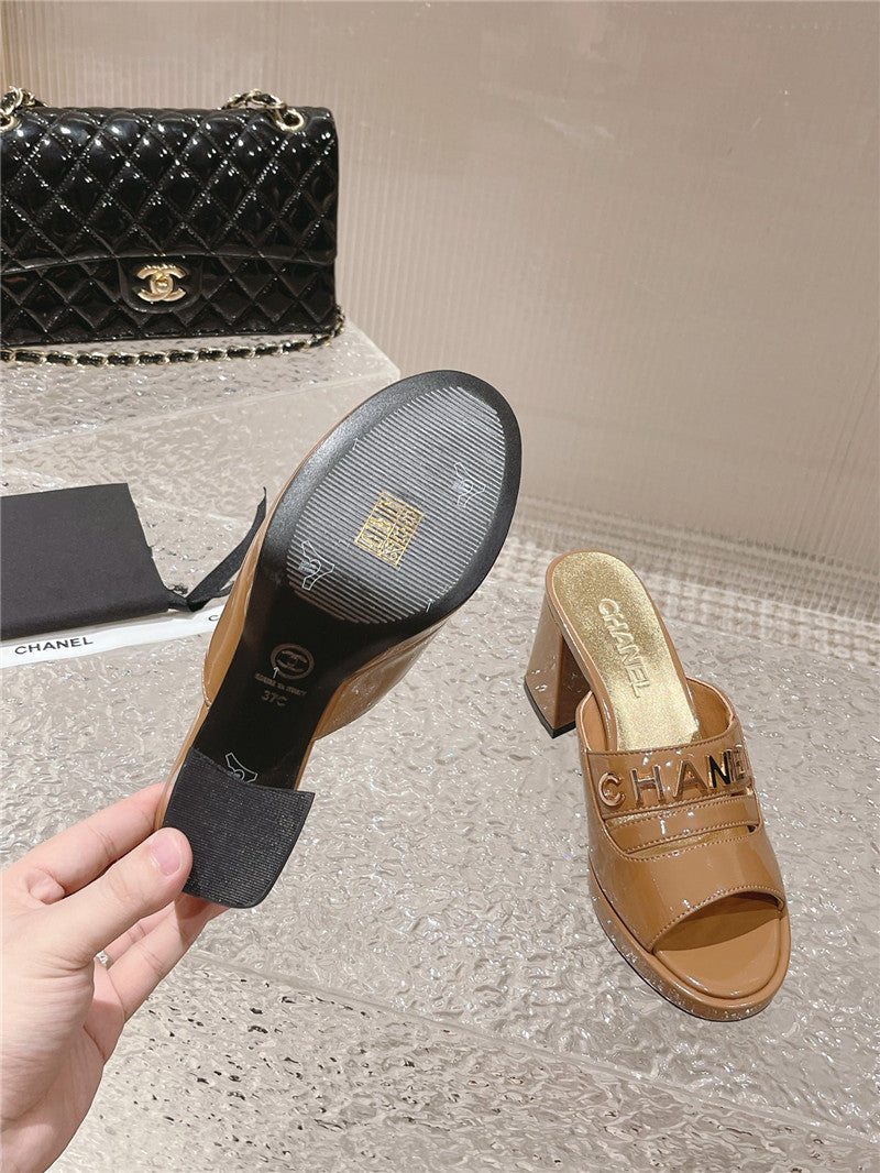 High Quality Luxury Chanel Platform High Heel Slippers – Style 97670 product detail
