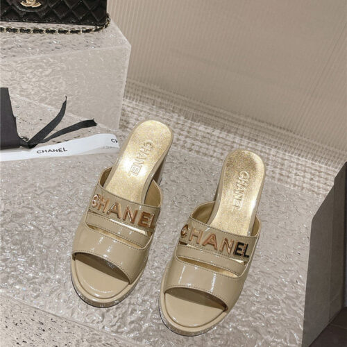 High Quality Luxury Chanel Platform High Heel Slippers – Style 59814 alternate view