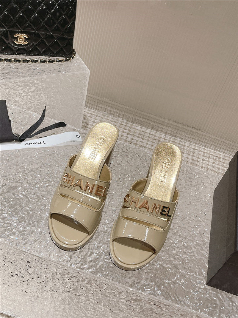 High Quality Luxury Chanel Platform High Heel Slippers – Style 59814 product detail