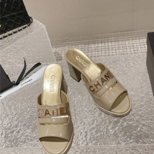 High Quality Luxury Chanel Platform High Heel Slippers – Style 59814 product detail