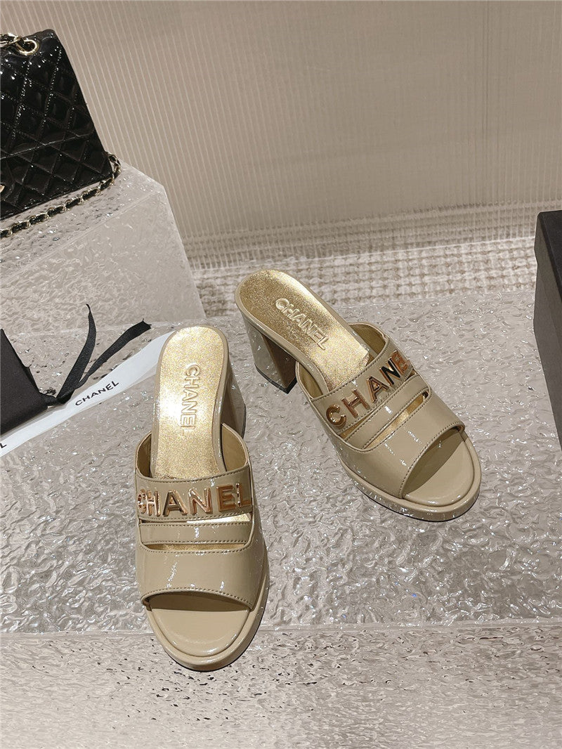 High Quality Luxury Chanel Platform High Heel Slippers – Style 59814 product detail