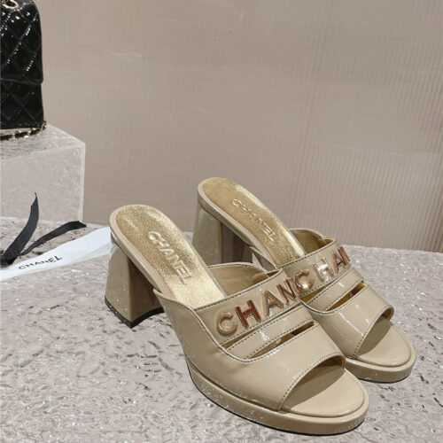 High Quality Luxury Chanel Platform High Heel Slippers – Style 59814 product detail
