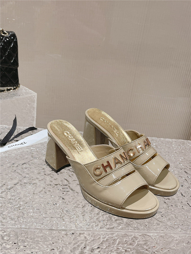 High Quality Luxury Chanel Platform High Heel Slippers – Style 59814 product detail