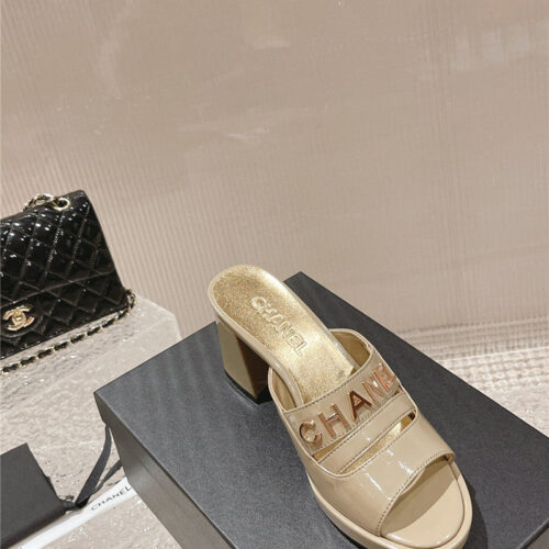 High Quality Luxury Chanel Platform High Heel Slippers – Style 59814 product detail