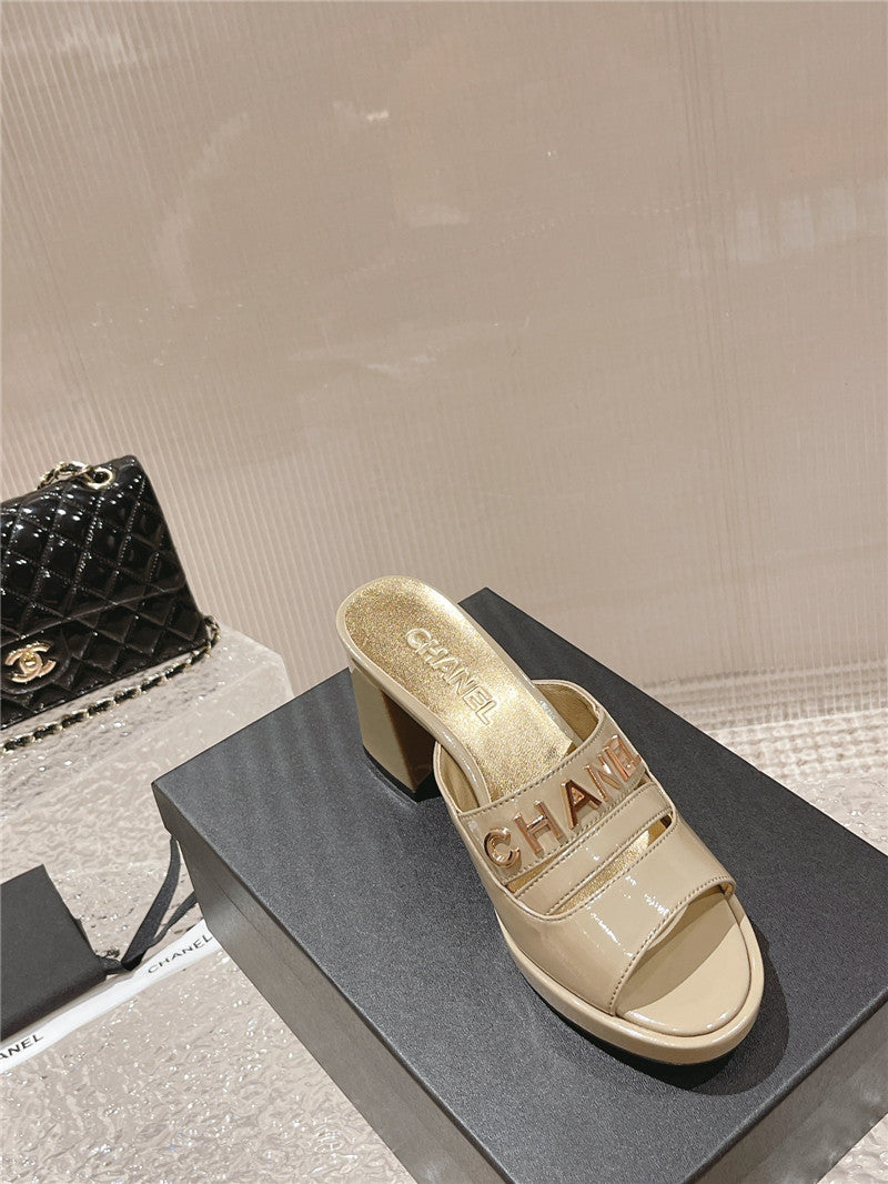 High Quality Luxury Chanel Platform High Heel Slippers – Style 59814 product detail