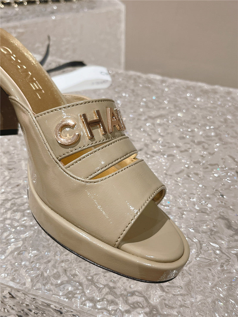High Quality Luxury Chanel Platform High Heel Slippers – Style 59814 product detail