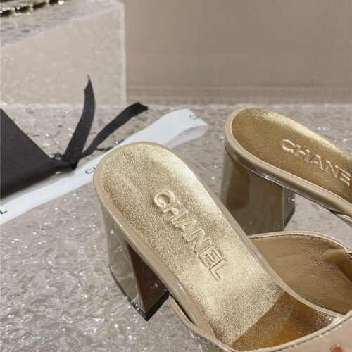 High Quality Luxury Chanel Platform High Heel Slippers – Style 59814 product detail