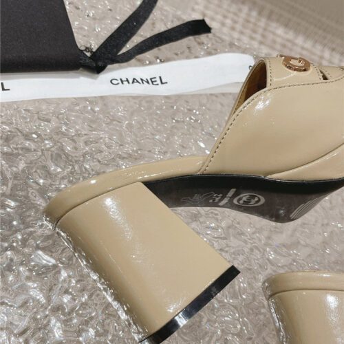 High Quality Luxury Chanel Platform High Heel Slippers – Style 59814 product detail