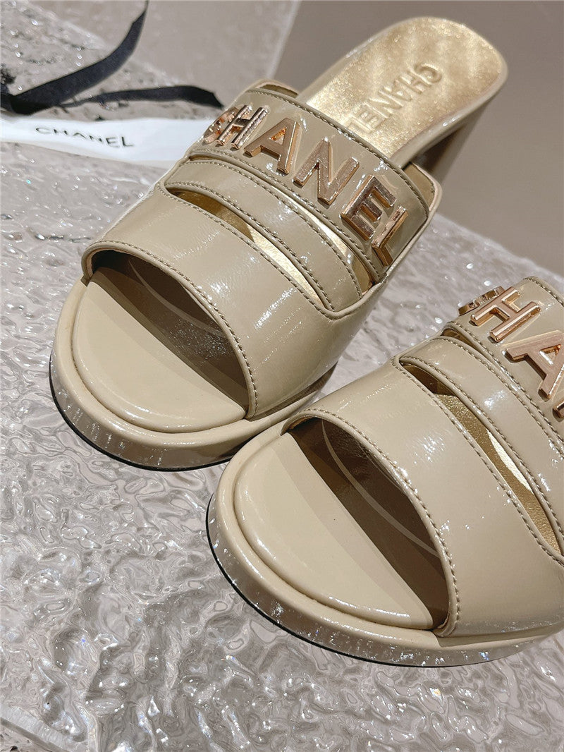 High Quality Luxury Chanel Platform High Heel Slippers – Style 59814 product detail