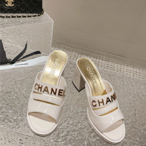 High Quality Luxury Chanel Platform High Heel Slippers – Style 92582 product detail