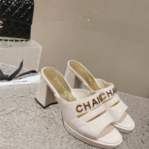 High Quality Luxury Chanel Platform High Heel Slippers – Style 92582 product detail