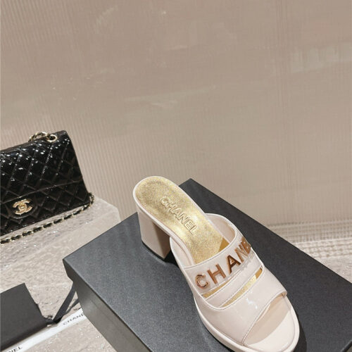 High Quality Luxury Chanel Platform High Heel Slippers – Style 92582 product detail