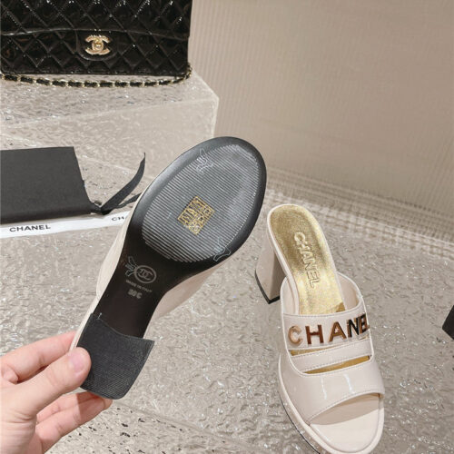 High Quality Luxury Chanel Platform High Heel Slippers – Style 92582 product detail