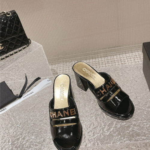 High Quality Luxury Chanel Platform High Heel Slippers – Style 89190 product detail