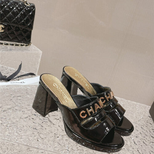 High Quality Luxury Chanel Platform High Heel Slippers – Style 89190 product detail