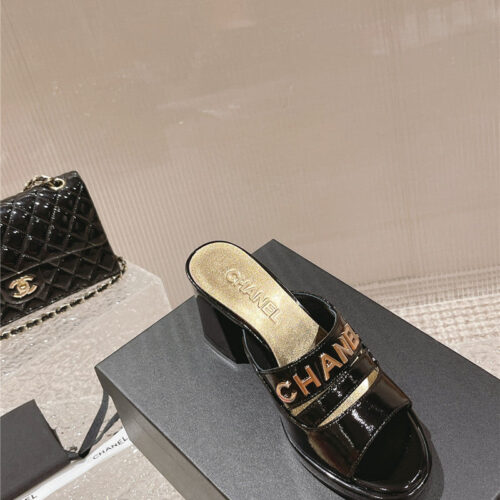 High Quality Luxury Chanel Platform High Heel Slippers – Style 89190 product detail