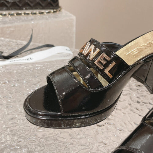 High Quality Luxury Chanel Platform High Heel Slippers – Style 89190 product detail