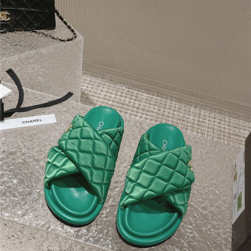 High Quality Luxury Chanel Lingge Velcro Thick Bottom Bread Lazy Slippers – Style 61894 alternate view