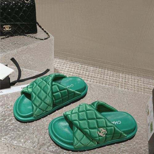 High Quality Luxury Chanel Lingge Velcro Thick Bottom Bread Lazy Slippers – Style 61894