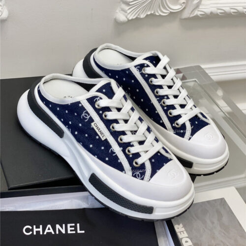 High Quality Luxury Chanel Platform Canvas Half Drag