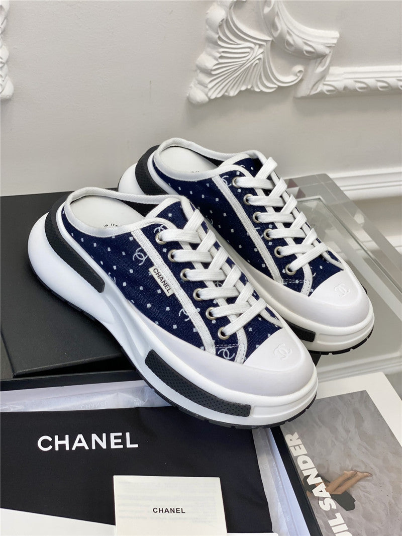 High Quality Luxury Chanel Platform Canvas Half Drag