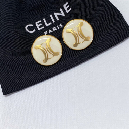 High Quality Luxury Celine Round Enamel Triumphal Arch Earrings product detail