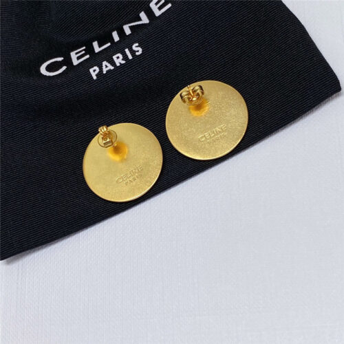 High Quality Luxury Celine Round Enamel Triumphal Arch Earrings product detail